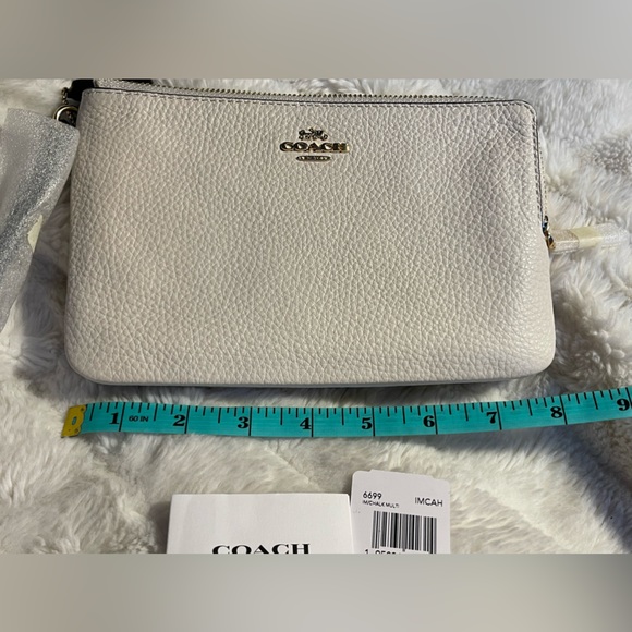 COACH Colorblock Pebbled Leather Double Zip Wristlet NEW!!! - Picture 7 of 13